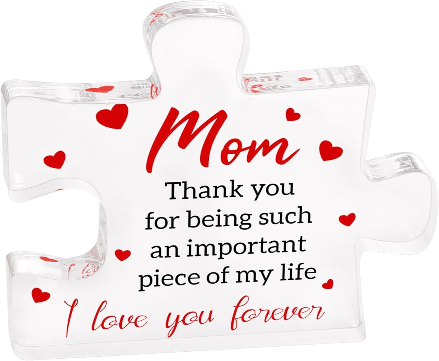 Mothers Gifts – Gift for Mom, Birthday Presents for Mother from Daughter Son, Engraved Acrylic Block Puzzle 2.2 x 2.8 in