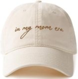 in My Mom Era Hat – Beige Baseball Cap for Moms, High Ponytail Hole, Minimalist Design, Mothers & New Mom Gifts