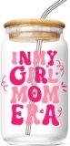 Mom to be Gifts for Pregnant Women: 16oz Iced Coffee Cup with Lids Straws – In My Girl Mom Era – Mothers Day Gift for New Mommy, Expecting Mother, Girl Mama