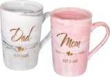Dad and Mom Couple Mugs – New Parents Gifts First Time Pregnancy Gifts EST 2026 Dad and Mom Coffee Mug Set- Elegant Gift for Baby Shower Mother’s Day Father’s Day – 12.5oz Ceramic Coffee Cup