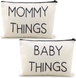 Mommy Baby Things Pouch Bag Set for Travel Toiletry Diaper Holder Zipper Diaper Bag Organizer for Mother Mom Makeup Cosmetics Storage Pouch Baby Stuff Organzier New Mom Mother Day Gift