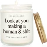 Funny New Mom Gifts, Handmade Scented Lavender Candle for New Mom After Birth, Postpartum Gift for Moms, First Time Moms Mothers Day Gift, Soy Wax Candle, 7 Oz
