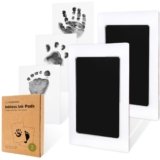 2-Pack Inkless Baby Hand and Footprint Kit – Mess Free Ink Pad for Newborn Keepsake, Dog Nose & Paw Print Kit, Clean Touch Ink Pad for Baby Hand & Footprints, Ideal New Mom Gifts (Jet Black)
