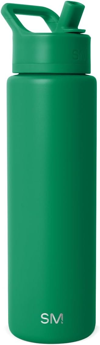 Simple Modern Water Bottle with Straw Lid | Vacuum Insulated Stainless Steel Metal Thermos | Reusable Leak Proof BPA-Free Flask for Sports Gym | Summit Collection | 30oz, Kelly Green