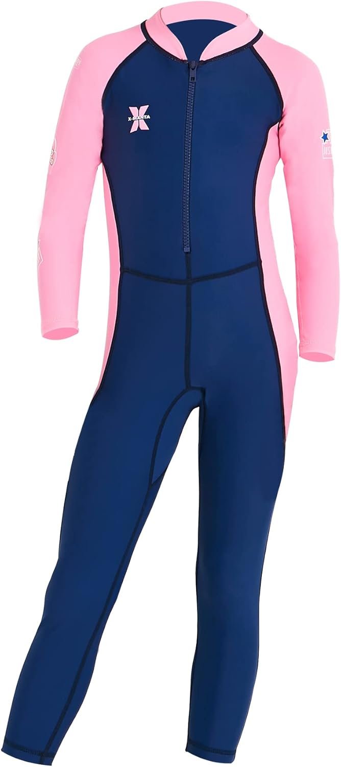 AIWUHE Toddler Full Body Swimsuit Girls One Piece Swimwear Long-Sleeve Rash Guard UPF 50+ Bathing Suit Sunsuit Sets 2-8Y