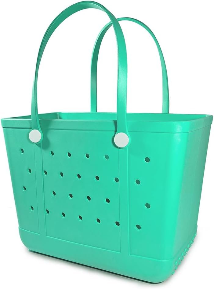 Beach Bag X Large Rubber Tote Bag, Waterproof Washable Open for Women Croc Bag Hand Bag for Beach Pool Yoga