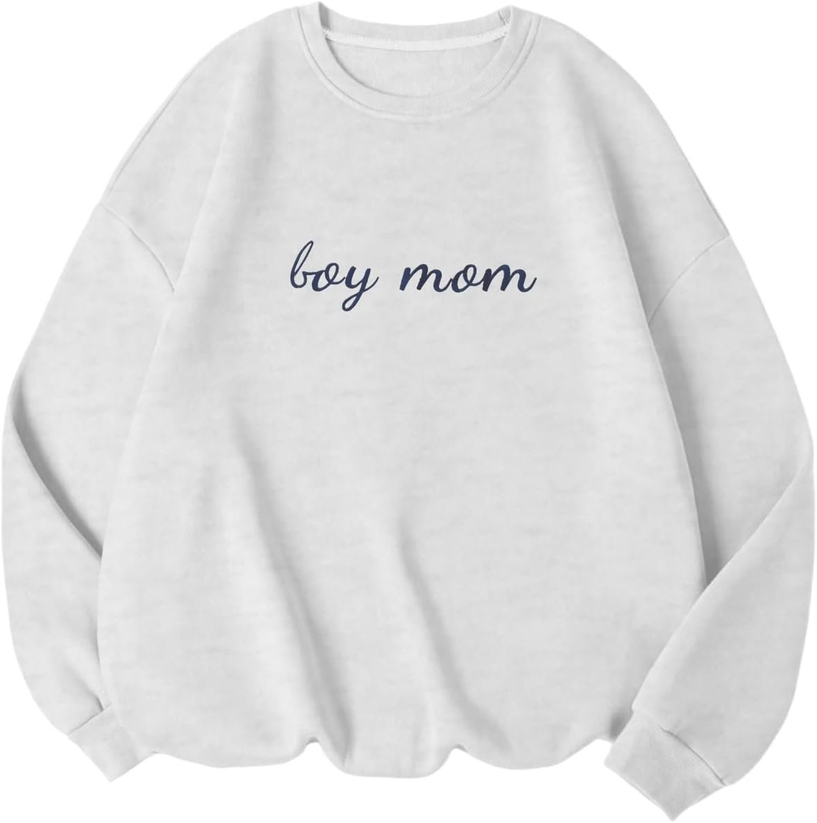 Boy Mom Embroidered Sweatshirt Mama Sweatshirts for Women Mama Life Casual Crewneck Hoodies Oversized Pullover Top