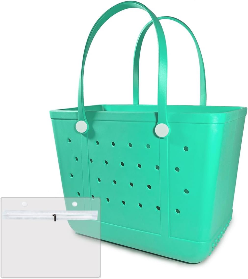 Extra Large Rubber Tote Bag Beach Bag, Washable Durable Open Beach Tote Bag, Travel Totes Bag for Pool Boat Sports | Beach Bag