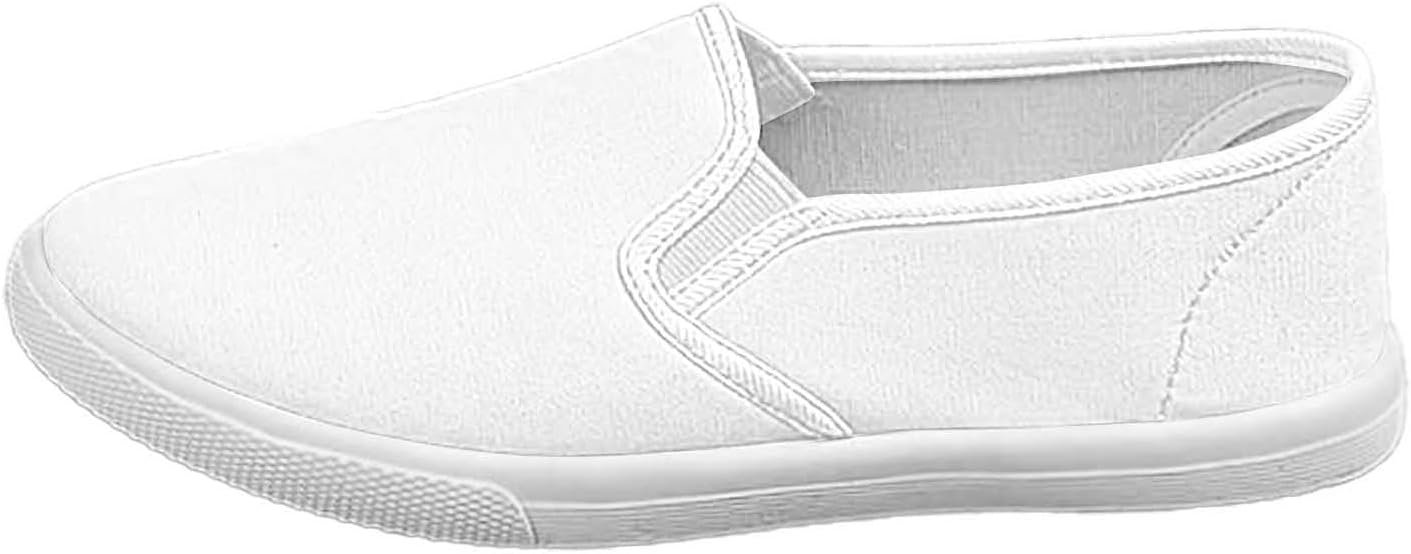 Women’s Casual Slip On Canvas Sneakers Fashionable Comfortable Flat Shoes for Daily Wear with Jeans and Pants