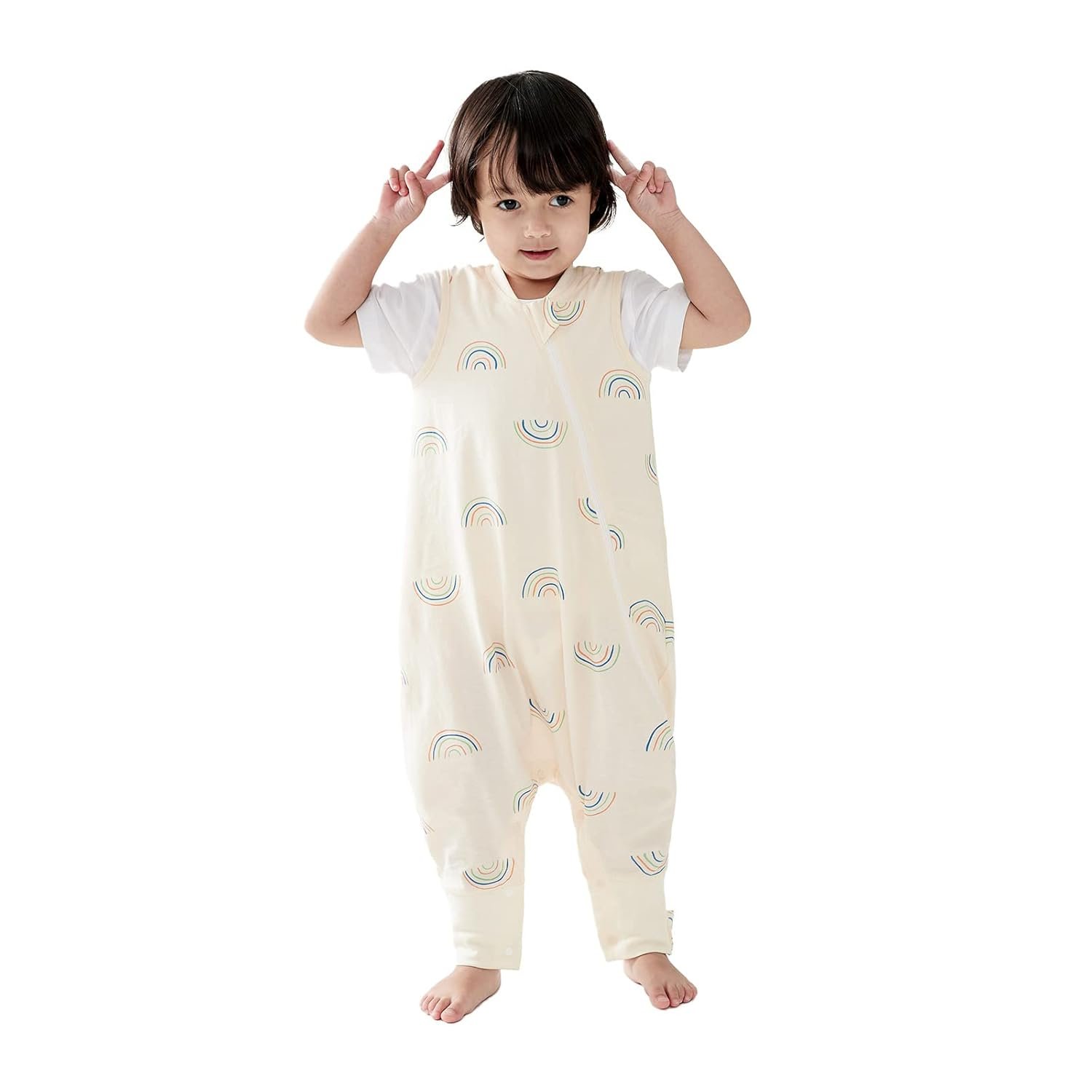 Duomiaomiao 0.5 TOG Toddler Sleep Bag 12-24 Months 100% Cotton Lightweight Baby Sleep Sack with Feet, Breathable Comfy Toddler Wearable Blanket