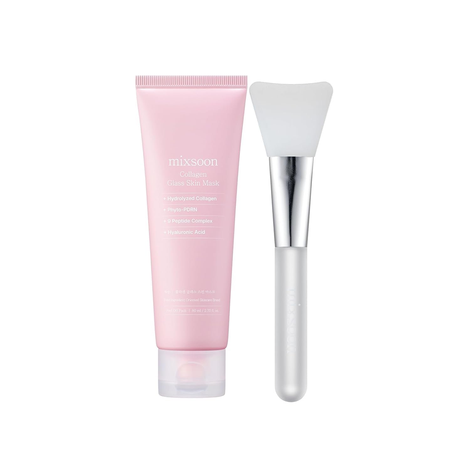 mixsoon Collagen Glass Skin Mask – Hydrating and Firming Collagen Wrapping Peel Off Mask, Low Molecular Face Mask, Radiant Smooth Finish for Glowing Skin 80ml / 2.71 fl.oz. Korean Glass Skin Care