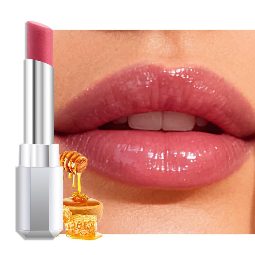 Pink Honey Lipstick Tinted Lip Balm – Shine Moisturizing Lipstick for Women, Natural Nourishing Hydrating Lip Gloss Stain for Dry Lips, Tint Sheer Lightweight Makeup, Vegan – 1Pc #01 Dusty Pink