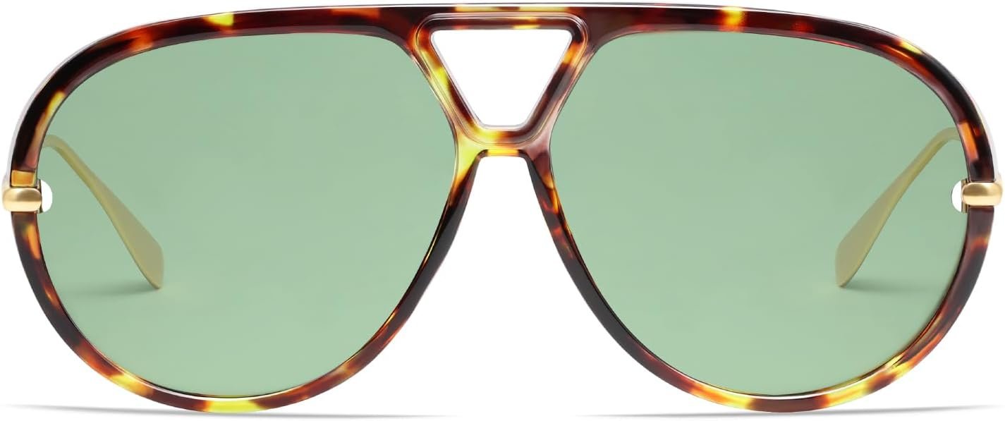 VANLINKER Oversized Trendy Polarized Aviator Sunglasses for Women Men Retro Round Sunglasses Vintage Shield Shades VL9798