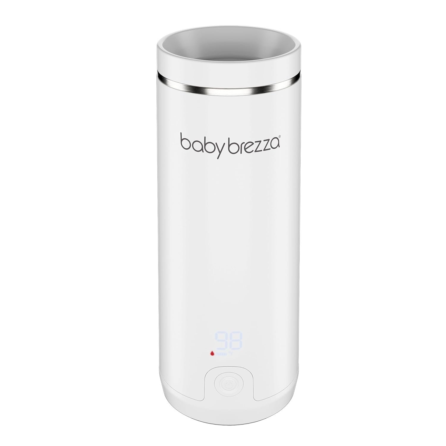 Baby Brezza Portable Warmer – 3X Faster Baby Bottle Warming – Travel Breastmilk and Formula Warmer – Safe, Even Heating – Up to 9oz – No Adapters, White