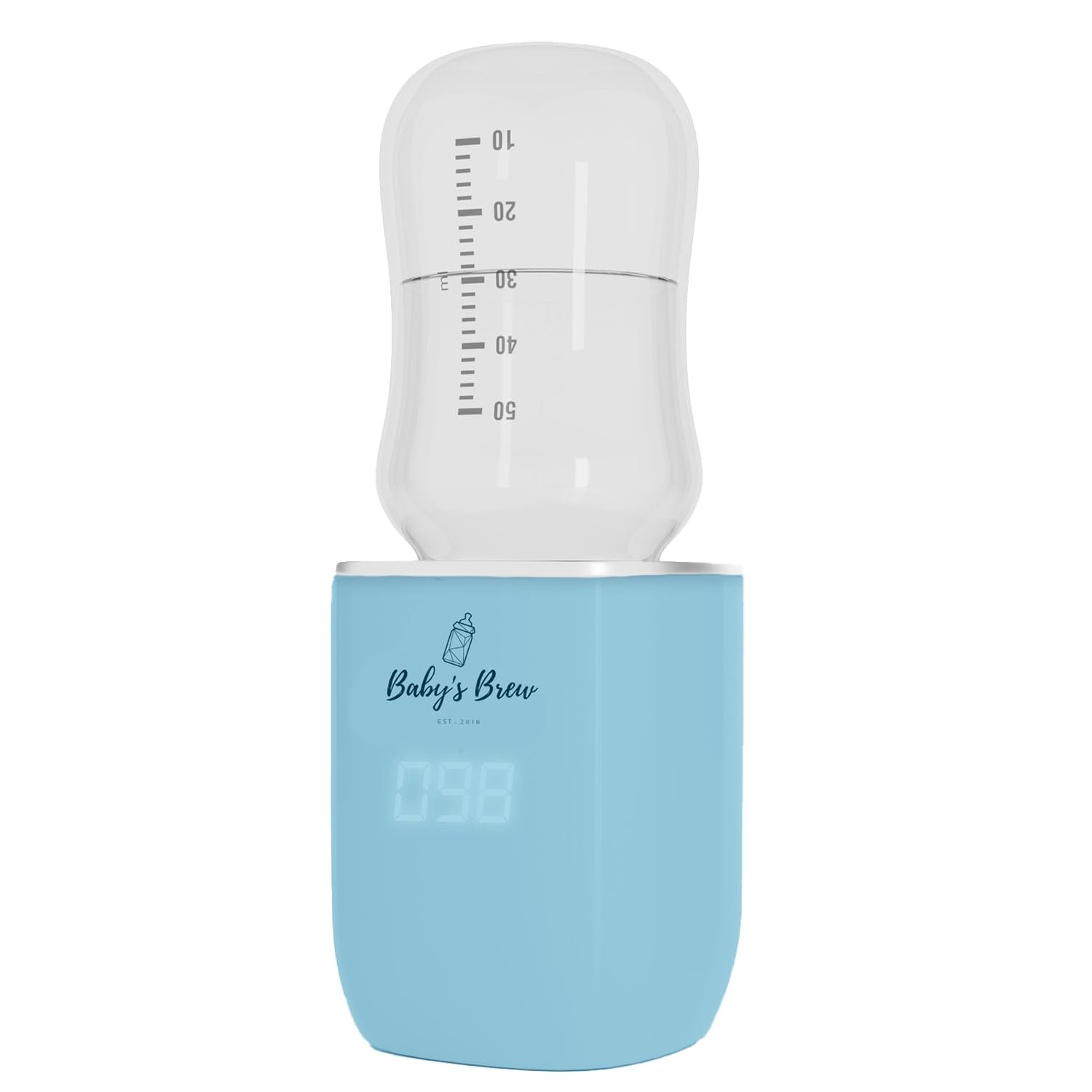 Baby’s Brew Portable Bottle Warmer – Cordless Baby Bottle Warmer for Breastmilk & Formula, Rechargeable Travel Milk Warmer, Leak-Proof, Compact, Blue, Adapter Not Included