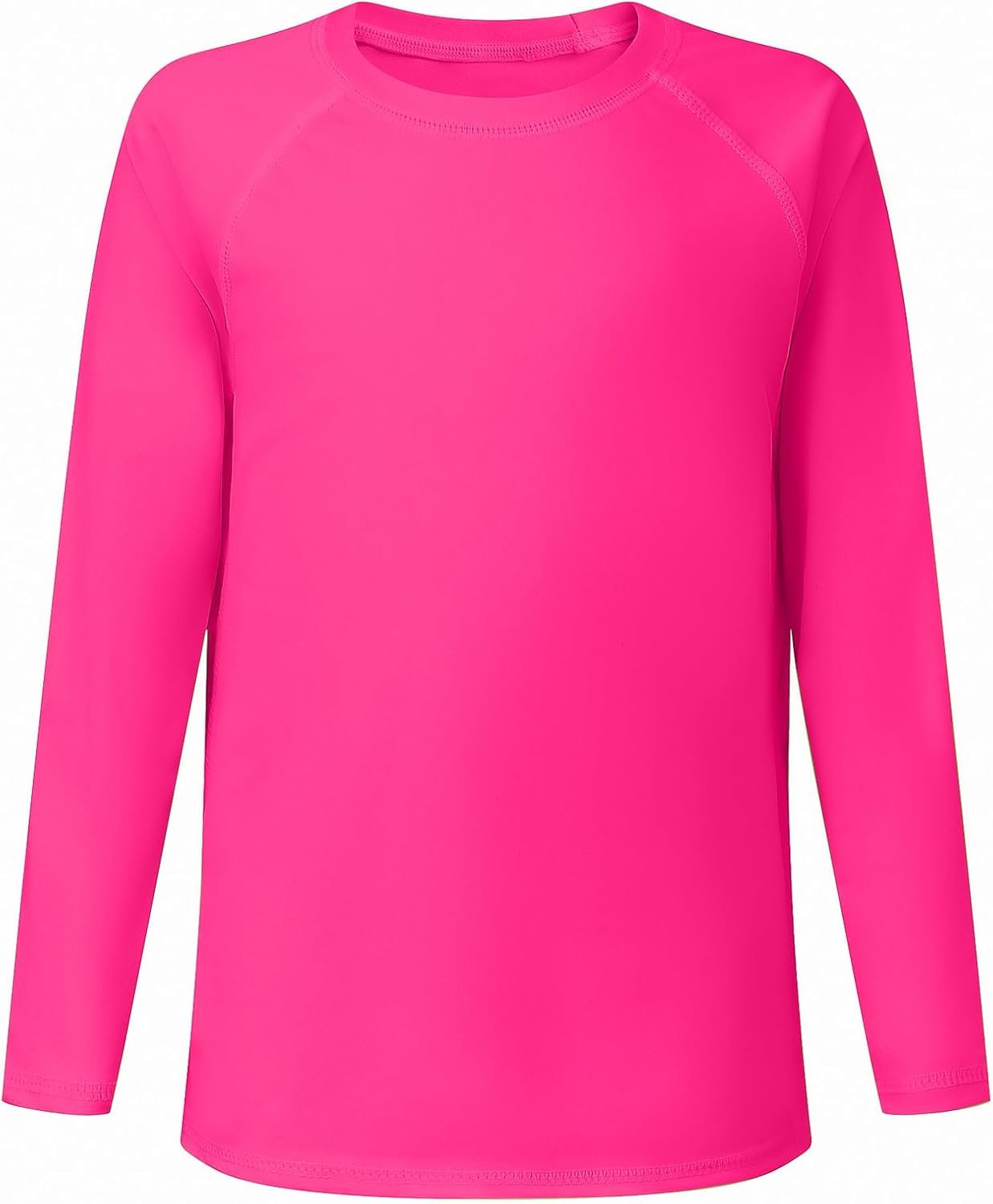 Boys Girls UPF 50+ Rash Guard Neon Swim Shirts UV Sun Protection Long Sleeve Swimwear for Kids Slim Fit