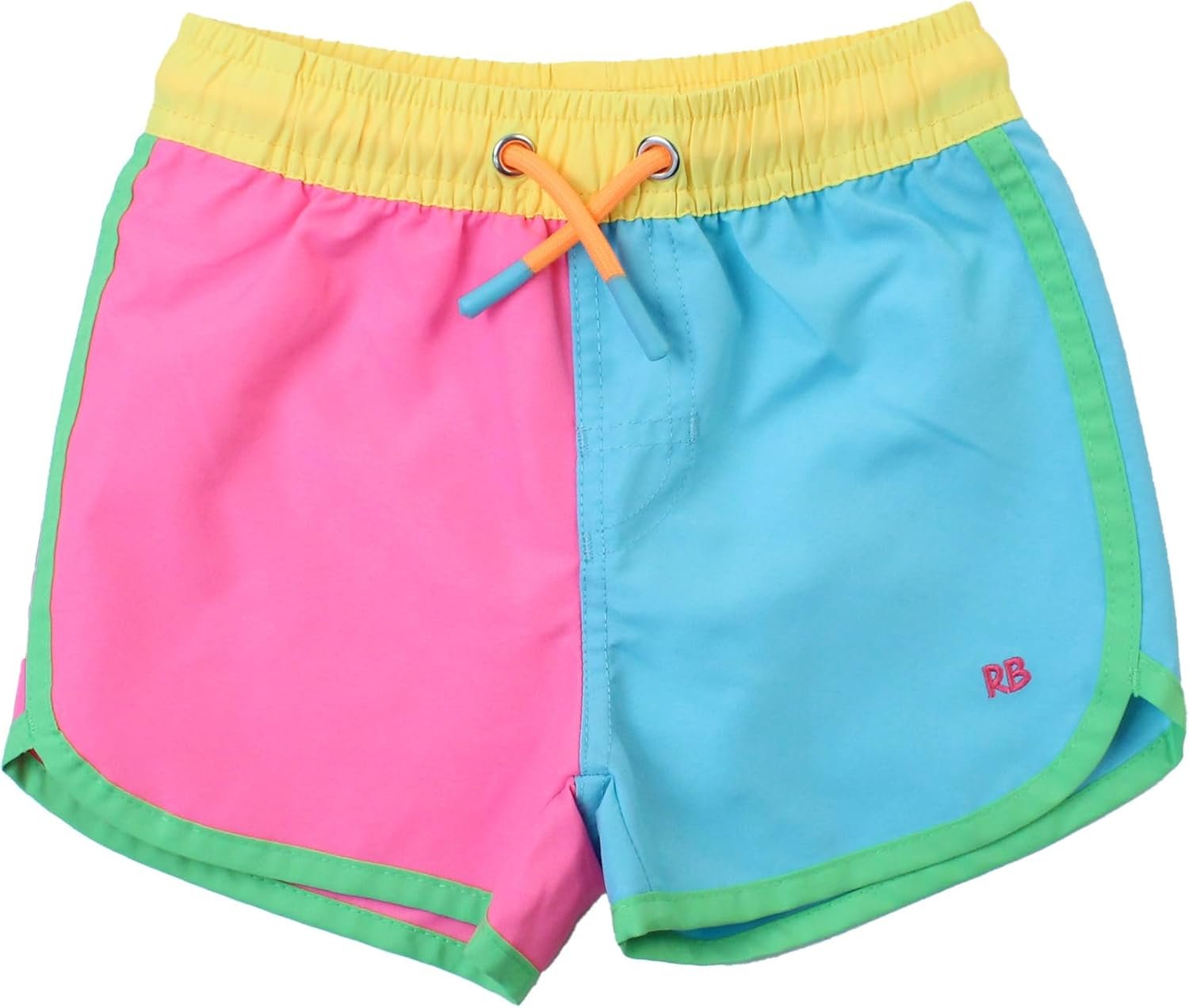 RUGGEDBUTTS Boys UPF50+ Sun Protection Dolphin Hem Swim Trunks