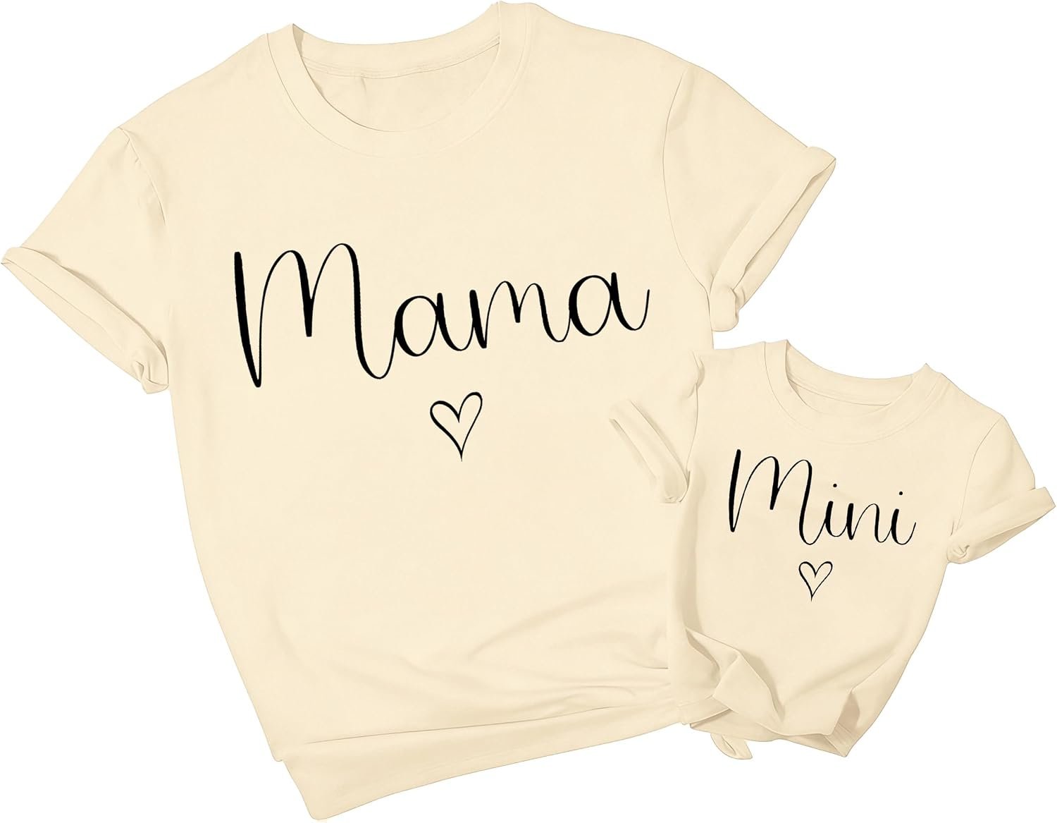 Mommy and Me Shirts Mother Daughter Matching T-Shirt Mama or Mini Heart Tee Tops