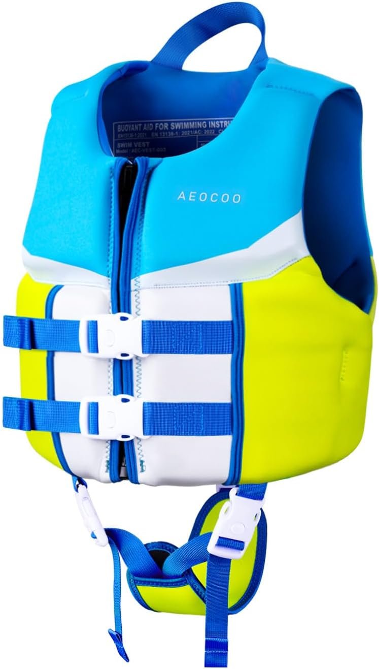 AEOCOO Toddler Swim Vest for 20-30-50-90 Pounds, Kids Pool Floaties Vest 2-3-4-5-6-9 Year Old, Puddle Swim Jumper Buoyancy Jacket, Boys, Girls, Niños