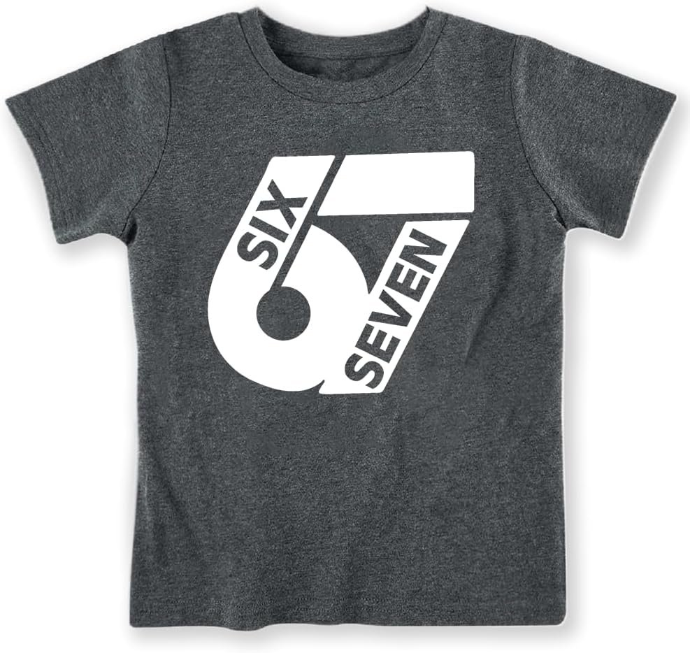 Boys Funny Six Seven Meme 6 7 T-Shirt 2-6 Years