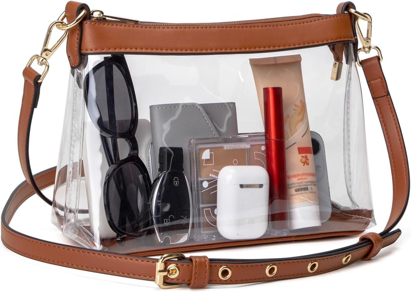 Wuflyover Clear Bag for Stadium Events, Clear Purse for Women