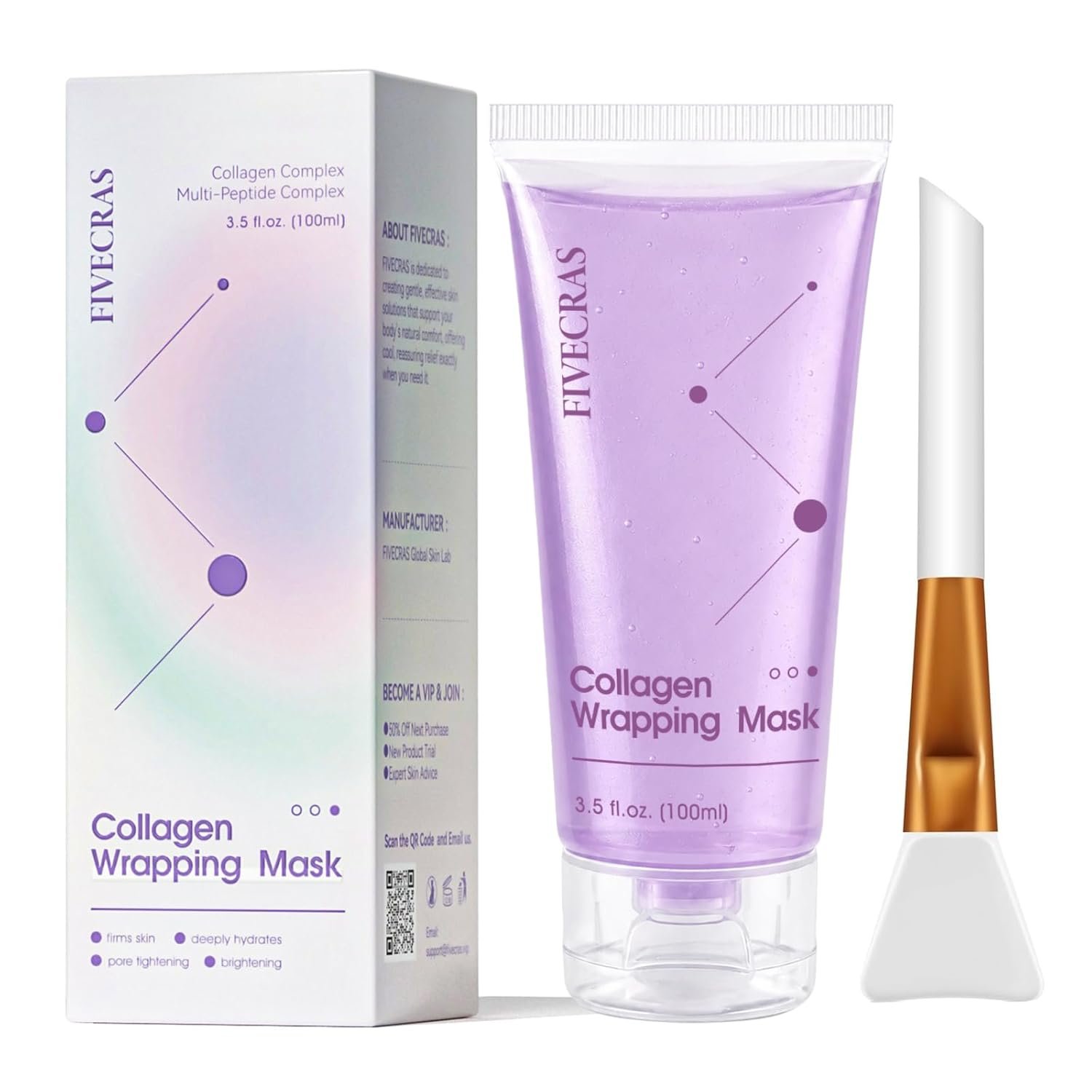 Collagen Night Wrapping Mask – Overnight Peel Off Face Mask for Firming and Pore Tightening, Facials Professional, Hydrating Brightening, Korean Skin Care, 3.5 fl.oz