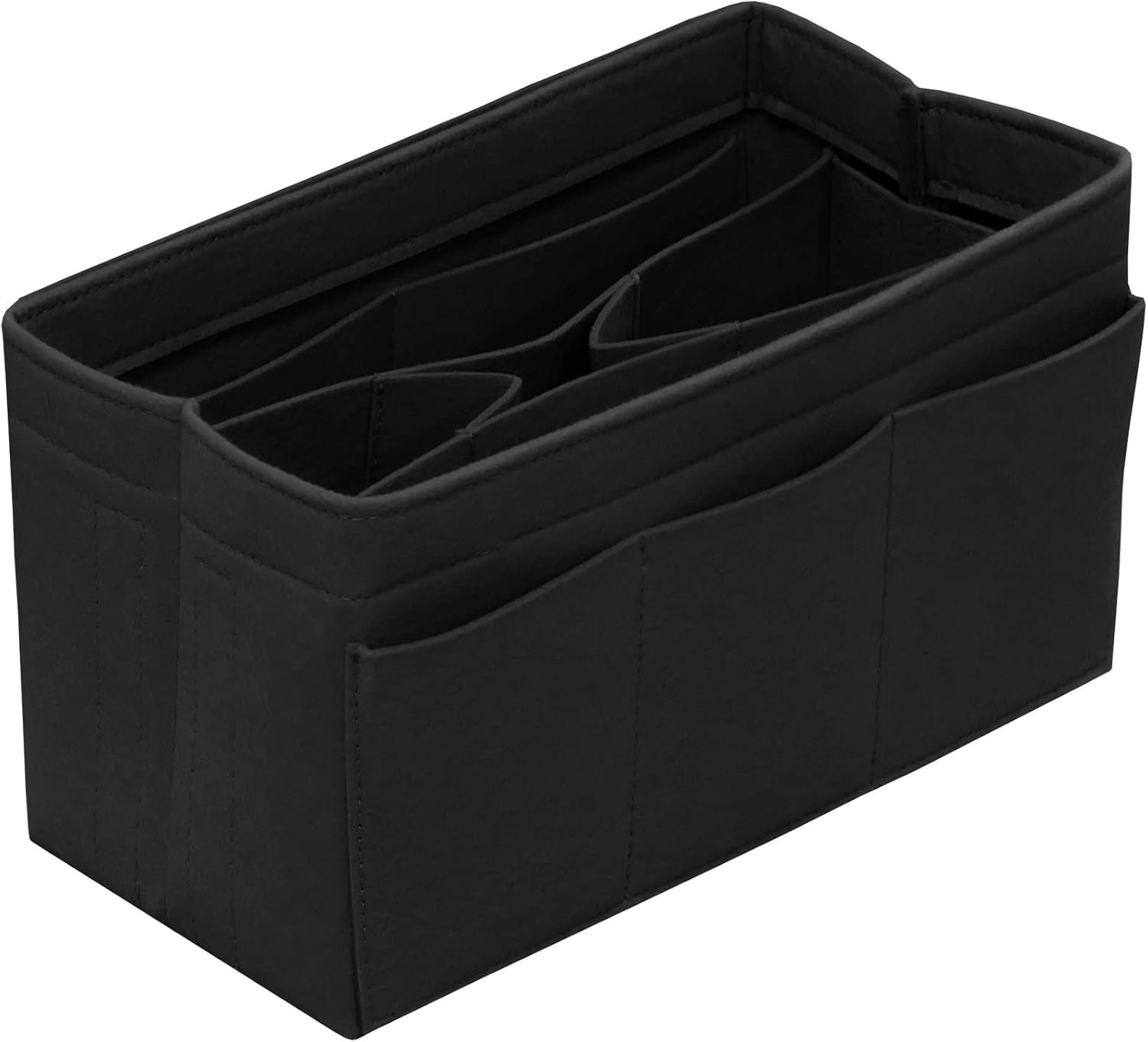 DailyPlus Purse Organizer Insert – Felt Bag Organizer for Tote Purse Bag with 14 Pockets – Black Medium