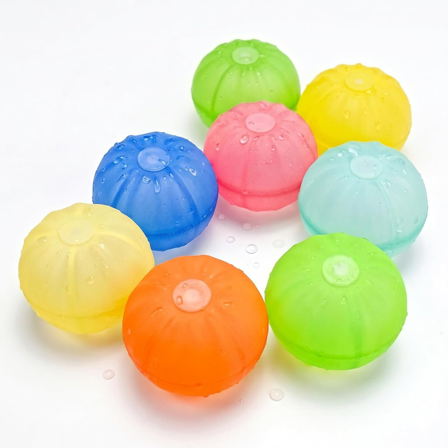 8 Pcs Reusable Water Balloons, Quick Fill Self-Sealing Water Balls for Kids & Adults, Soft Silicone Splash Balls for Summer Outdoor Games Pool Beach Toys, 1000+ Times Reusable (Non-Magnetic Design)