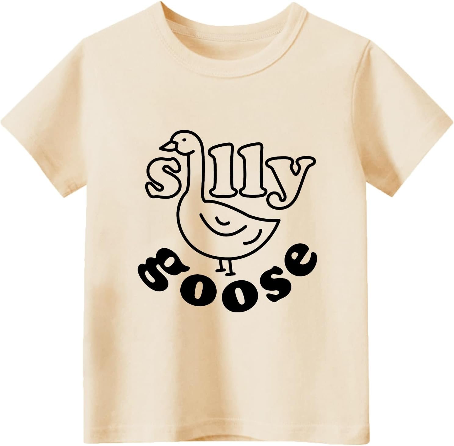 Kids Short Sleeve Tees Toddler Crewneck T-Shirts Boys Girls Dino Raccoon Excavator Silly Goose Flower Girl Tops 2-7 Years