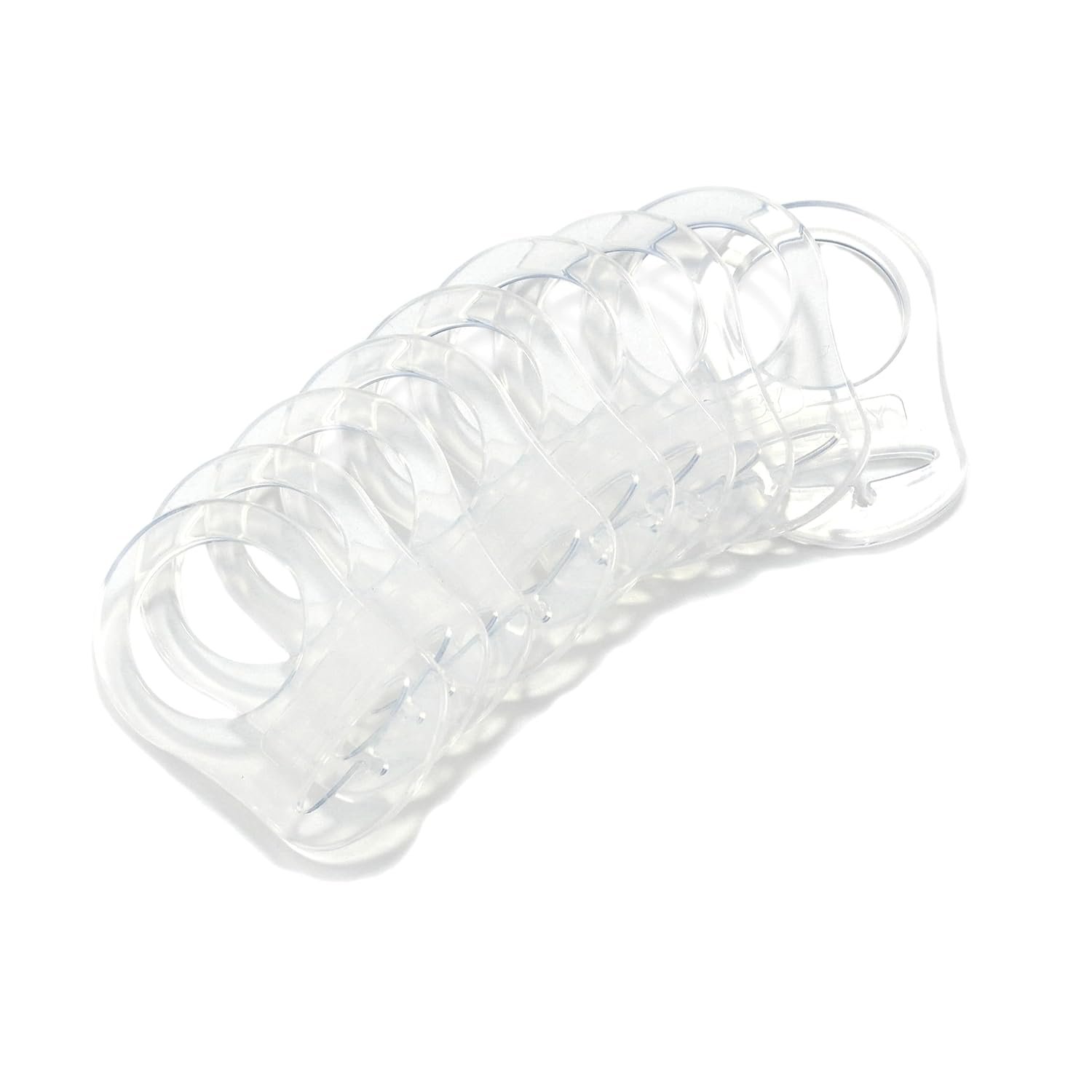 10 Clean Food Grade Transparent Silicone Adapter Rings Holder for Button Style Maam Dummy Baby Pacifier Soother Teething Ribbon Clip