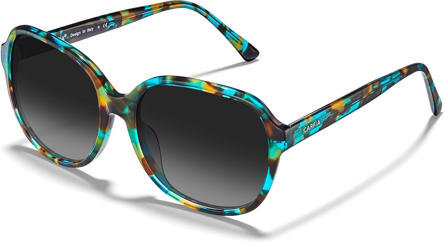 CARFIA Acetate Oversized Square Polarized Sunglasses for Women UV Protection Retro Trendy Big Shades