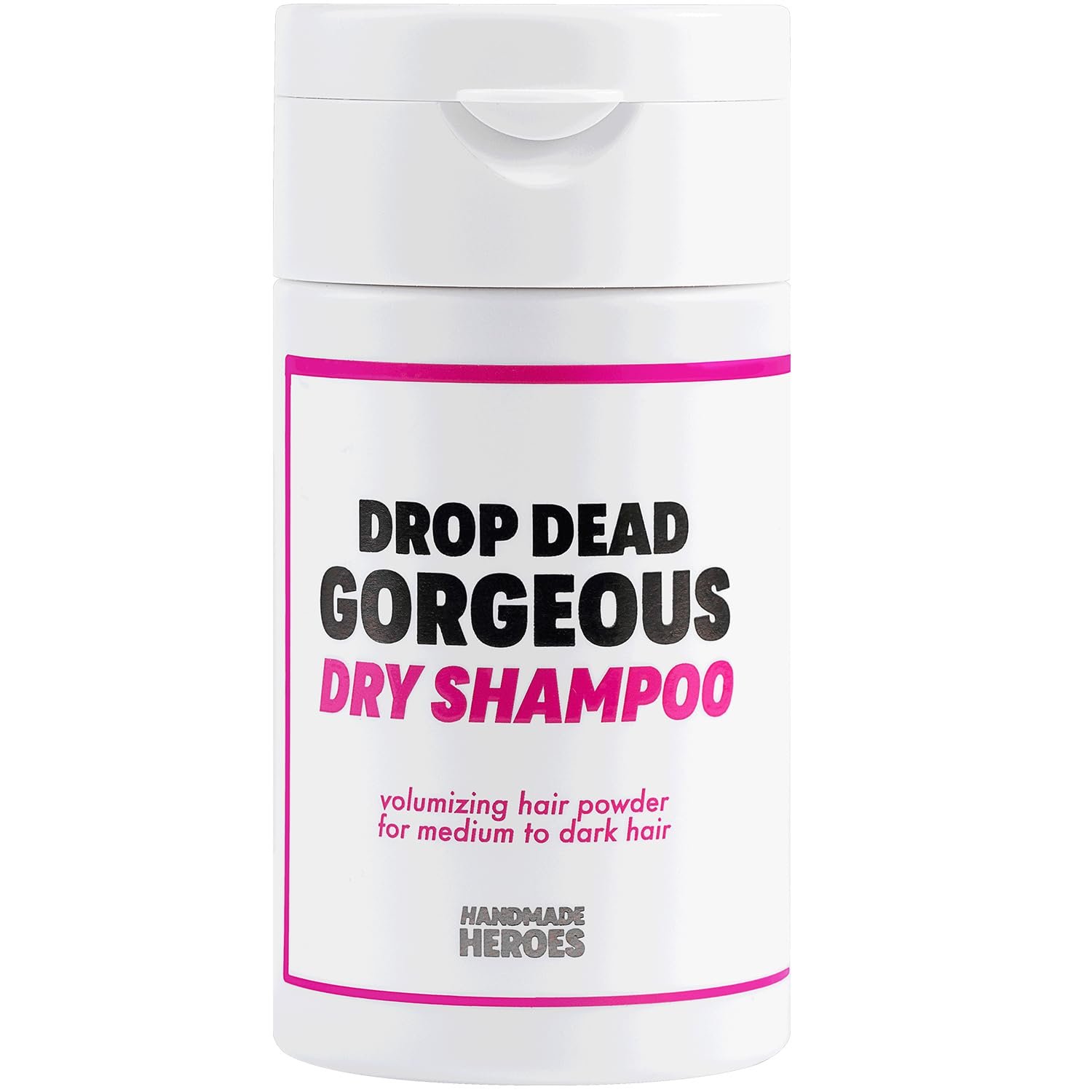 Handmade Heroes Drop Dead Gorgeous Non Aerosol Dry Shampoo Powder 1.8oz – 100% Natural & Vegan Volumizing Powder For Dark Brown Hair & Brunette Hair – Travel Size Haircare for Women