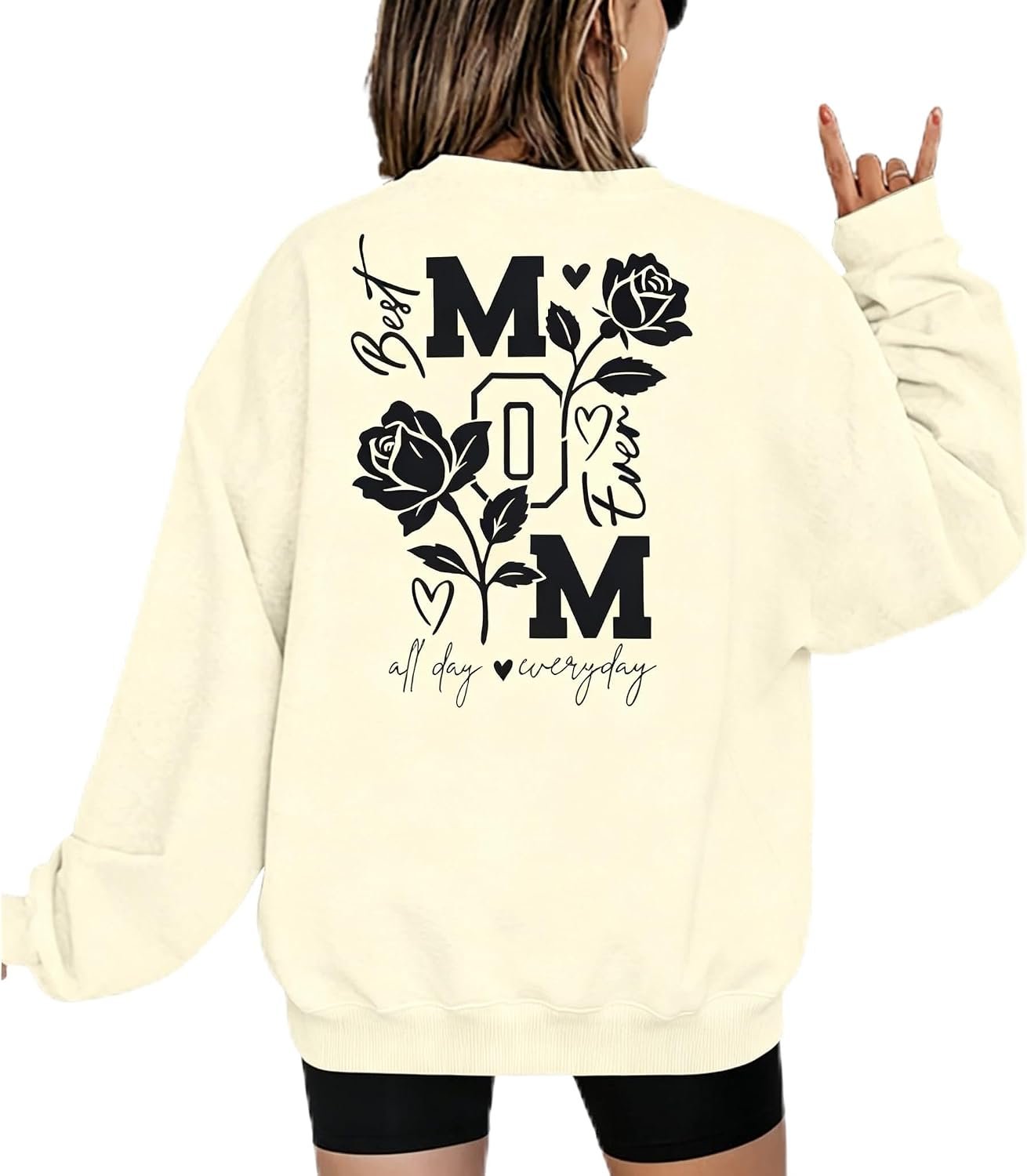 Mama Sweatshirts for Women Oversized: Mom Graphic Sweatshirt Mommy Outfits Crewneck Pullover Tops