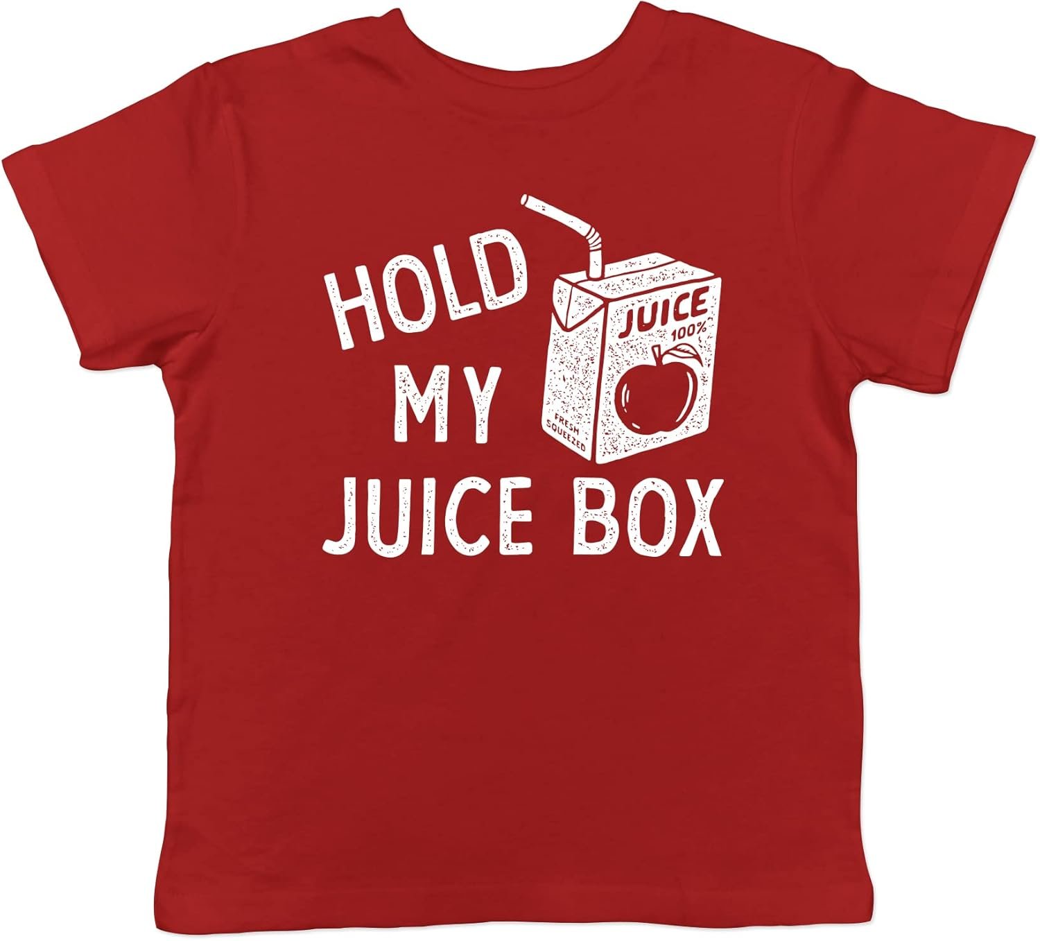 Toddler Hold My Juice Box Funny Cute Apple Juicebox Graphic Novelty Tee for Young Kids