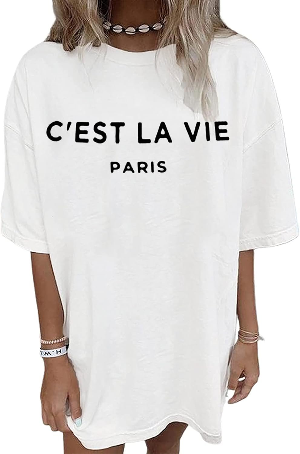Zoyami Womens Oversized T Shirt Vintage Letter Graphic Tee Casual Summer Loose Short Sleeve Top