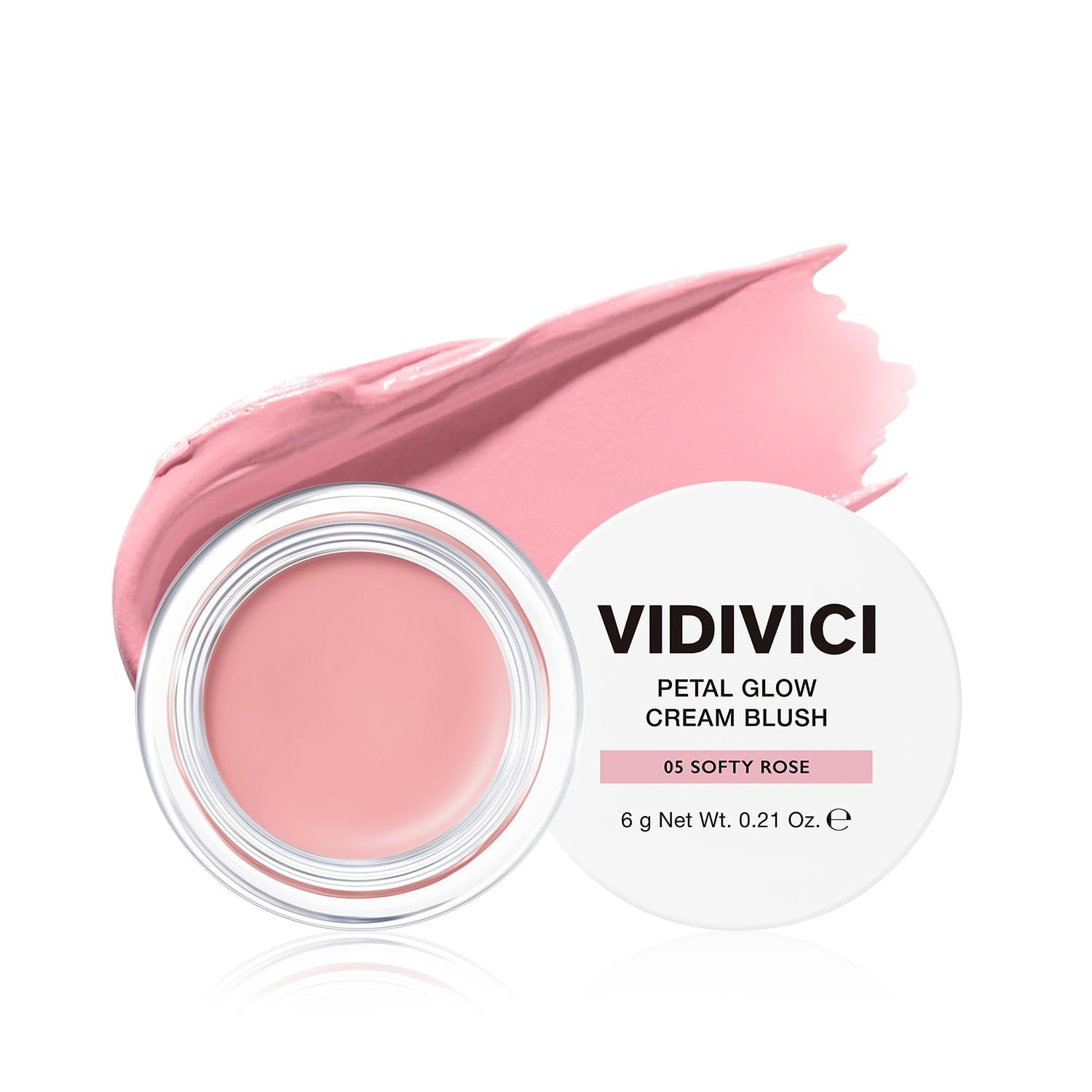 VIDIVICI Petal Glow Cream Blush, Multi-Shade Cream Blusher for Natural Radiant Cheeks, K-Beauty Long-Lasting Hydrating Color – 6g, 0.21oz (SOFTY ROSE)