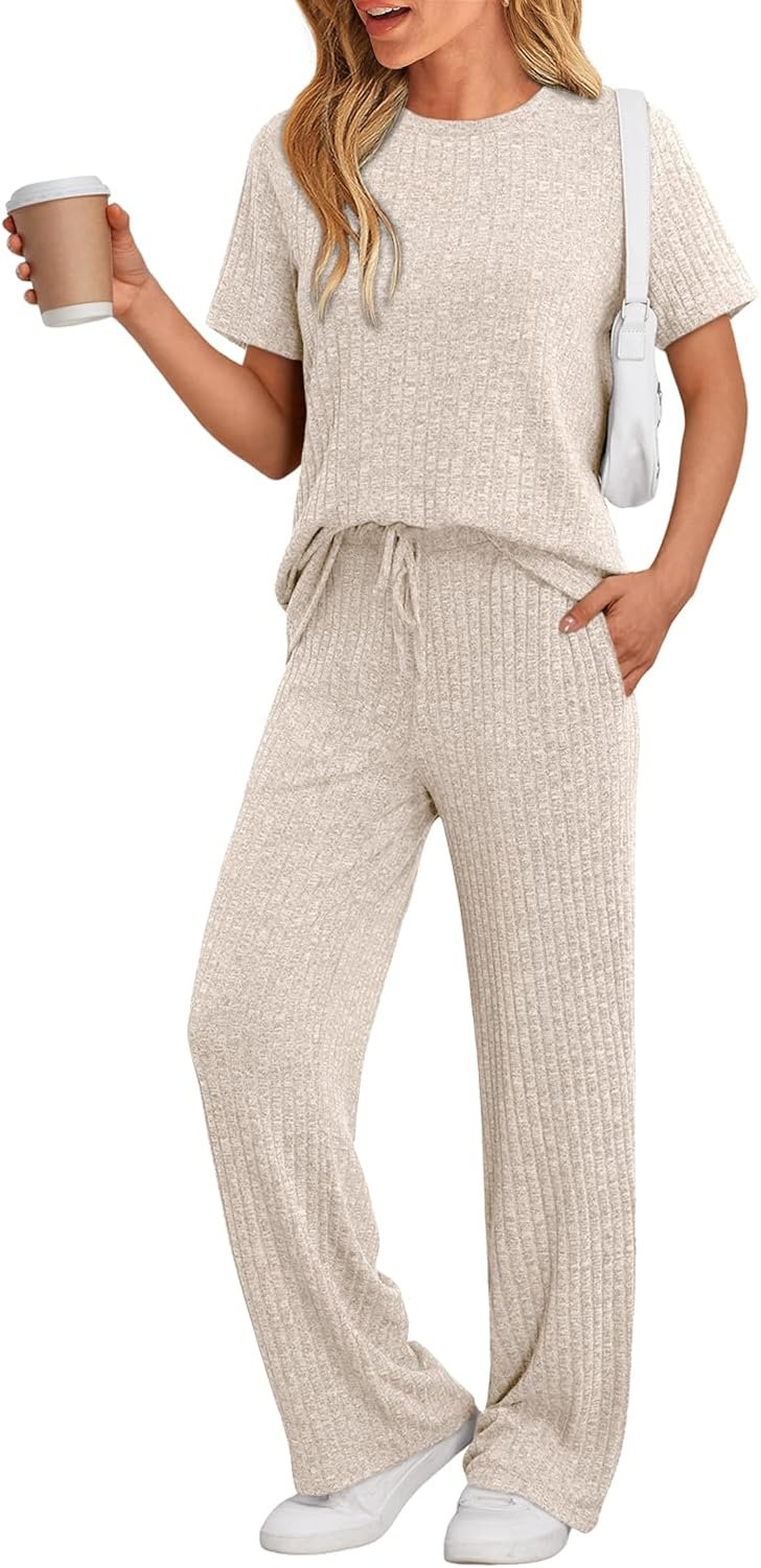 LILLUSORY Lounge Sets for Women 2 Piece Matching Summer Travel Outfits Sets 2026