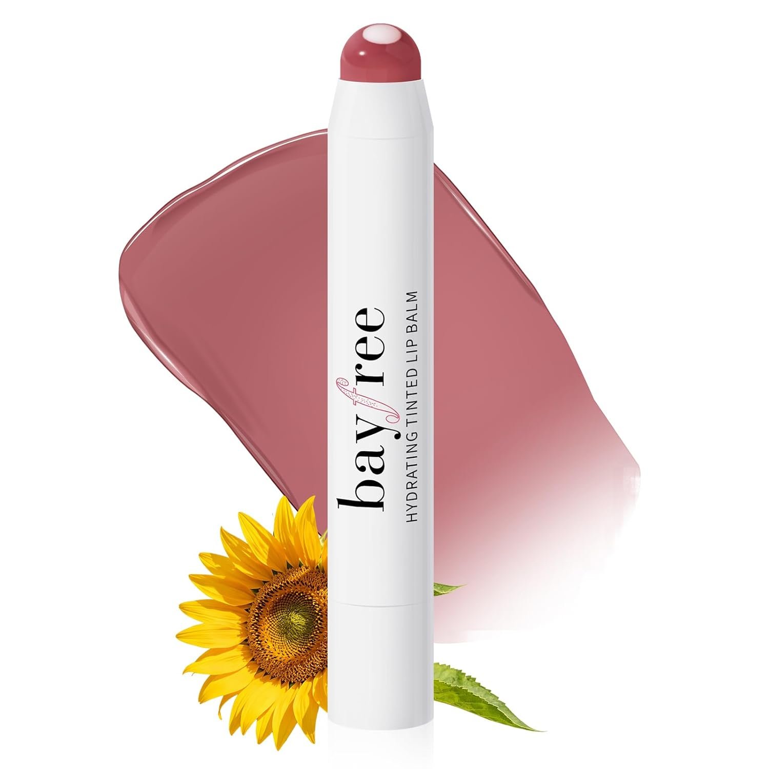 bayfree Plumping Tinted Lip Balm for Dry Lips, Long Lasting Hydrating Chapstick with Jojoba Seed Oil & Vitamin E, Buildable Color Lipbalm, Glossy Finish, Vegan for All Skin Tones, Vintage Violet