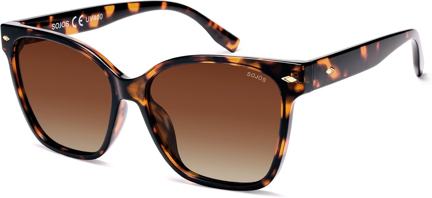 SOJOS Trendy Square Oversized Polarized Sunglasses for Women Retro Womens Shade SJ2682