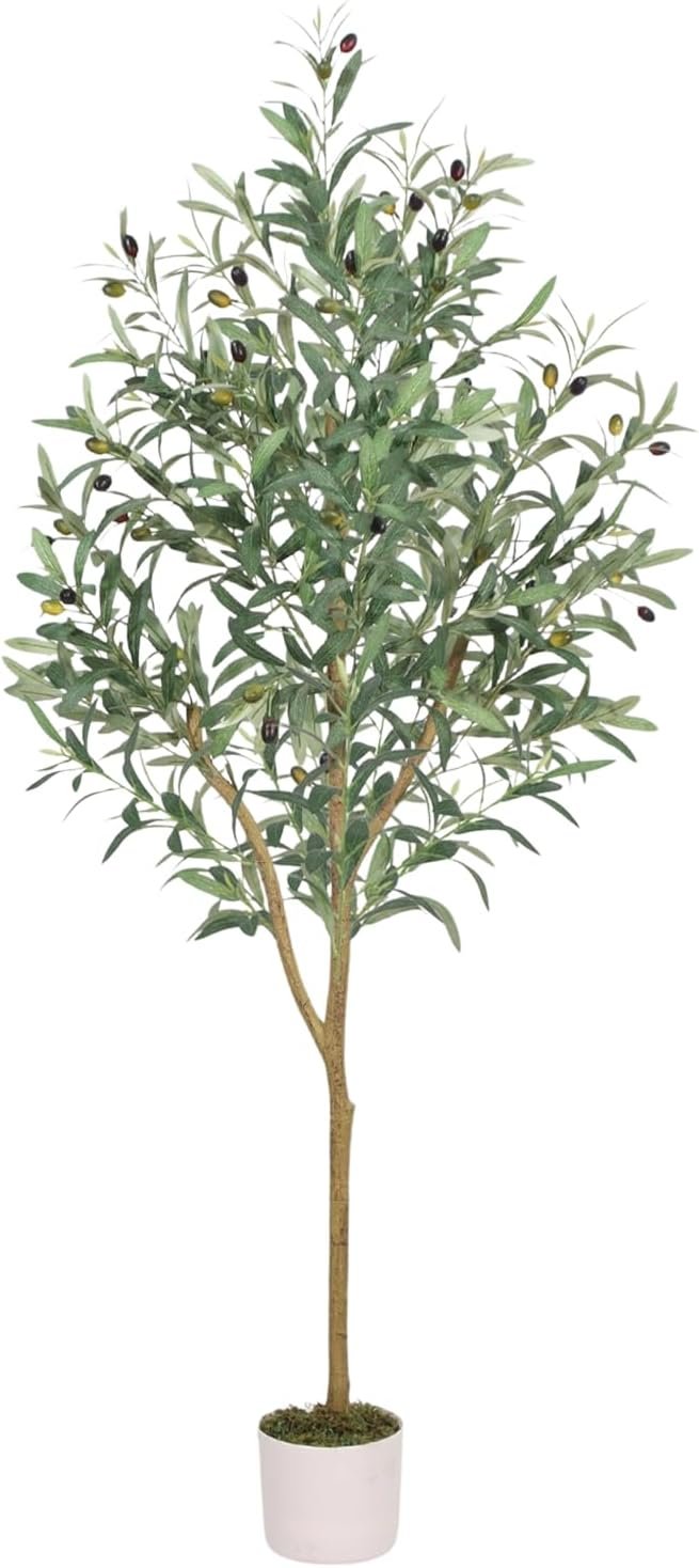 Olive Trees Artificial Indoor, 5ft Artificial Plants Indoor with Lifelike Fruits and Realistic Leaves – Indoor Tall Faux Olive Trees for Modern Home Office Living Room Decor