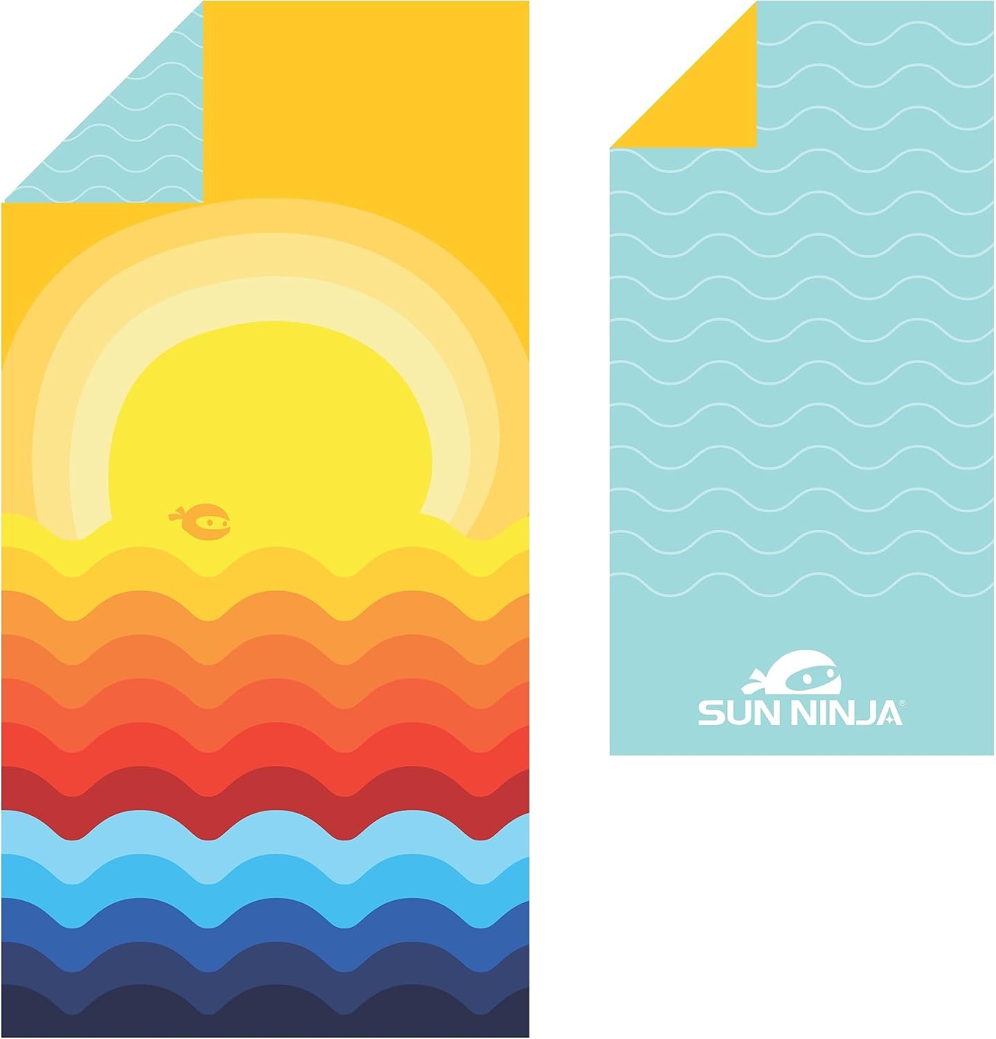 SUN NINJA Quick Dry Towel – Microfiber Beach Towel – Lightweight & Compact for Beach, Travel, Pool, Yoga, Camping – 63×32 inch XL, Large Absorbent, Sand Free Swim Towels for Adults & Kids