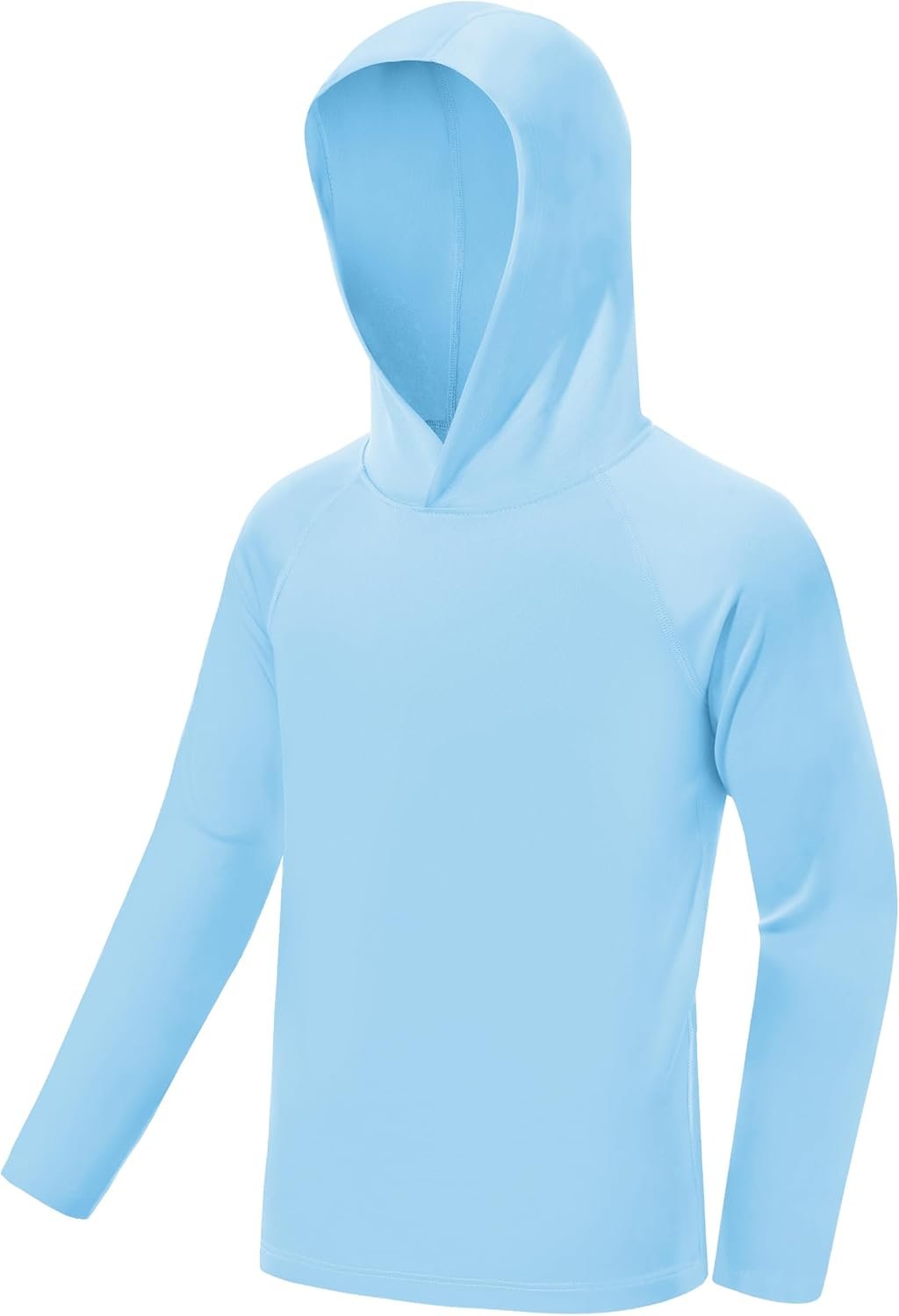 Boys Hooded Long Sleeve Rash Guard Swim Shirt, Youth Kids UPF 50+ Fishing Shirt, Sun Protection Hiking Beach Hoodie