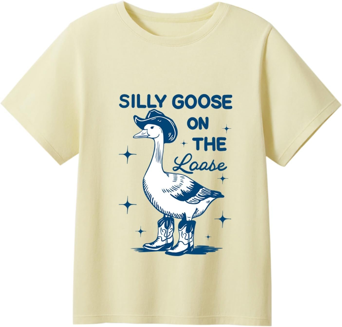 Toddler Boys Girls Shirt Silly Goose On The Loose Graphic Tee Tops Kids Funny Short Sleeve T-Shirt 2-7 Years
