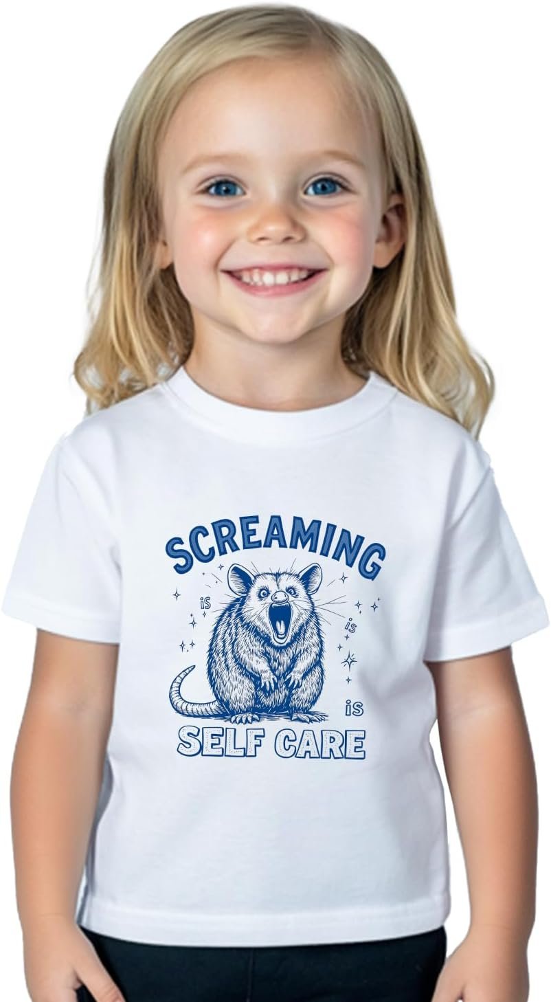 Toddler T-Shirts for Kids Baby Boy Girl Summer Graphic Tees Funny Animal Print Cute Cotton Clothes 2-8 Years