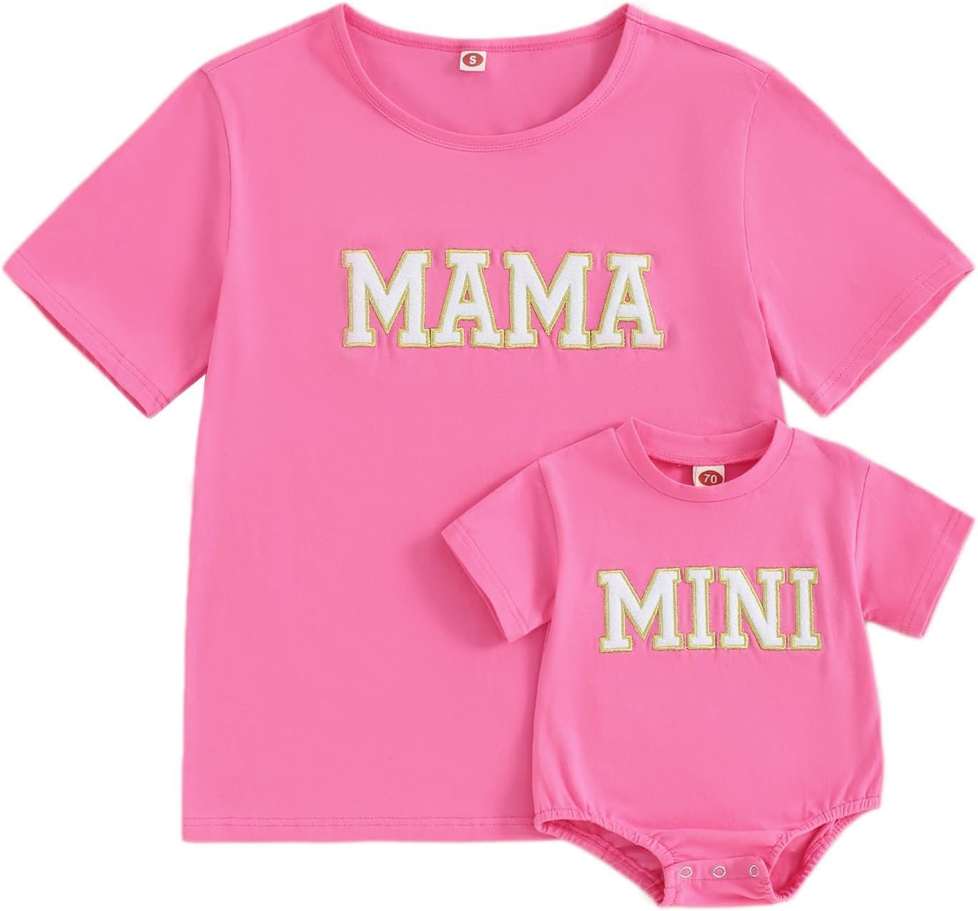 Mommy and Me Matching Shirts Outfit Cute Letter Graphic Tshirt Tops Mom and Mini Matching Outfits