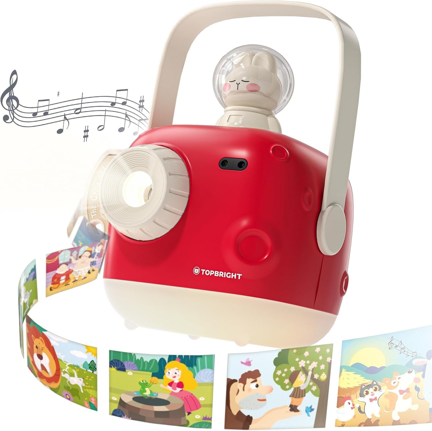 TOP BRIGHT Story Projector for Kids, Audio Books with 8 Stories and Music, Bedtime Story Telling Toys with Night Light, Christmas Easter Birthday Gifts for Kids, Toddler Toys for 3 Year Old Girl Boy