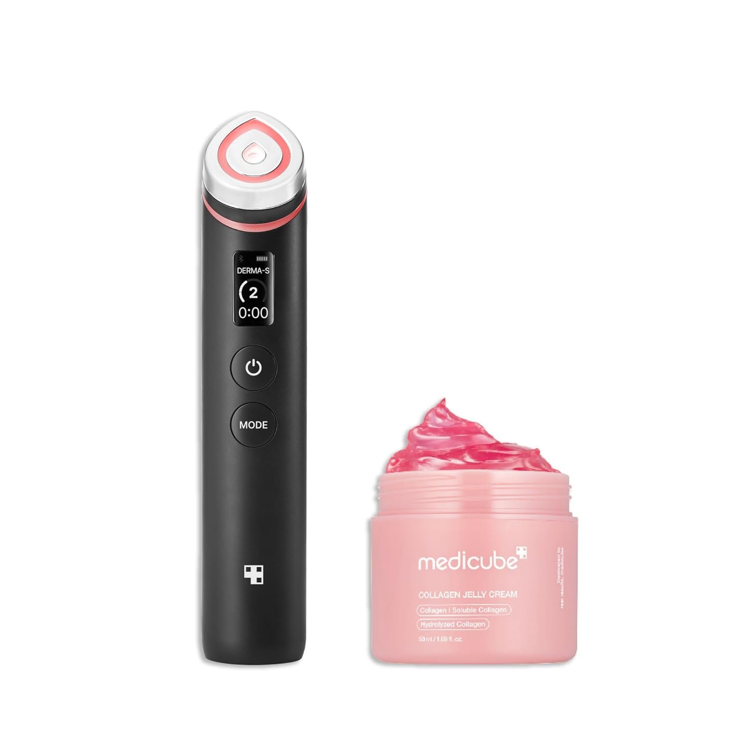 medicube Booster Glow Duo for Poreless Radiance: Booster Pro Black and Collagen Jelly Cream 50ml | At Home Care for Firming & Radiance Glow Boost | Gifts for Women, Skincare Set