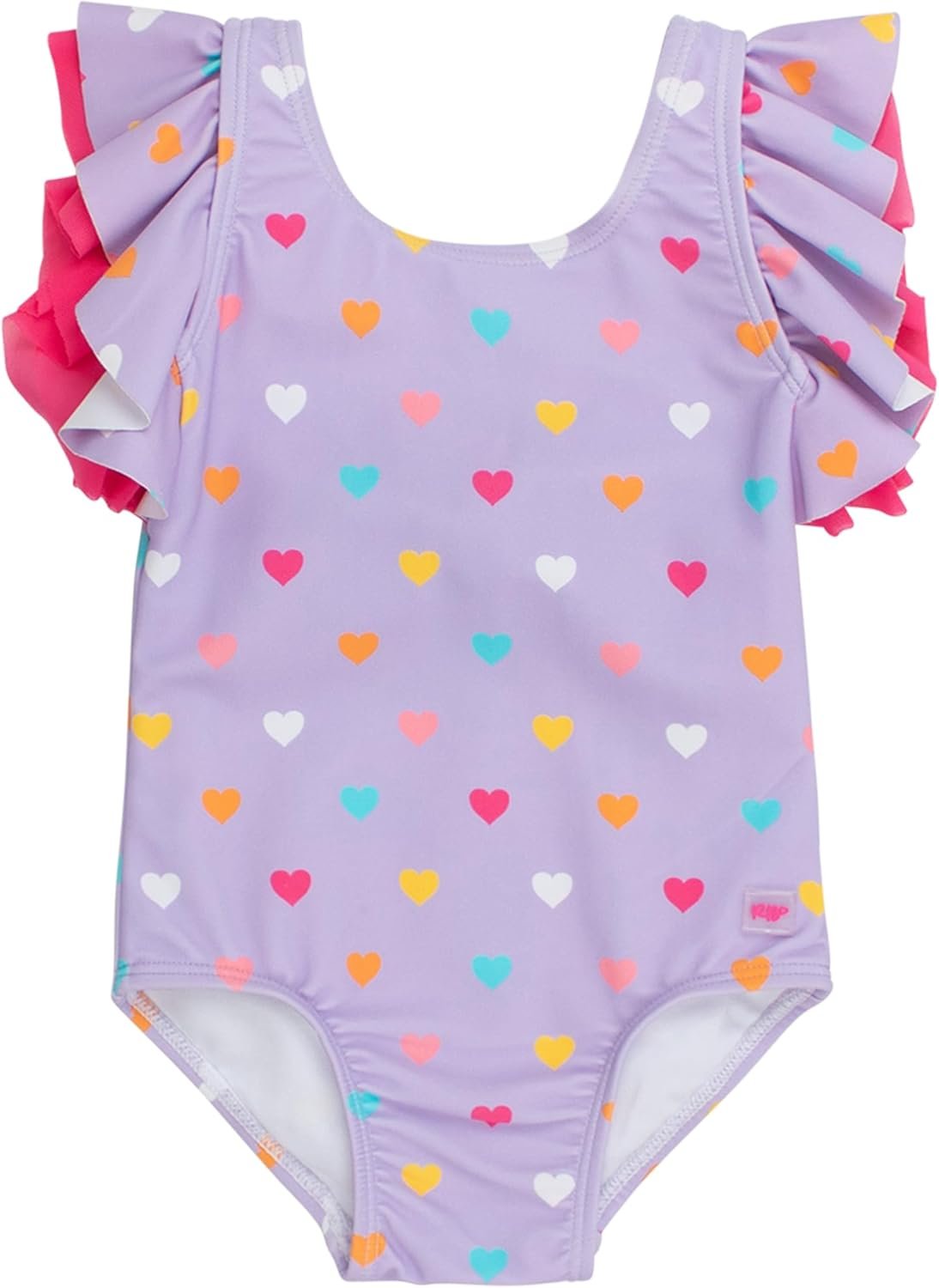 RuffleButts Baby/Toddler Girls UPF50+ Sun Protected Butterfly One Piece Swimsuit