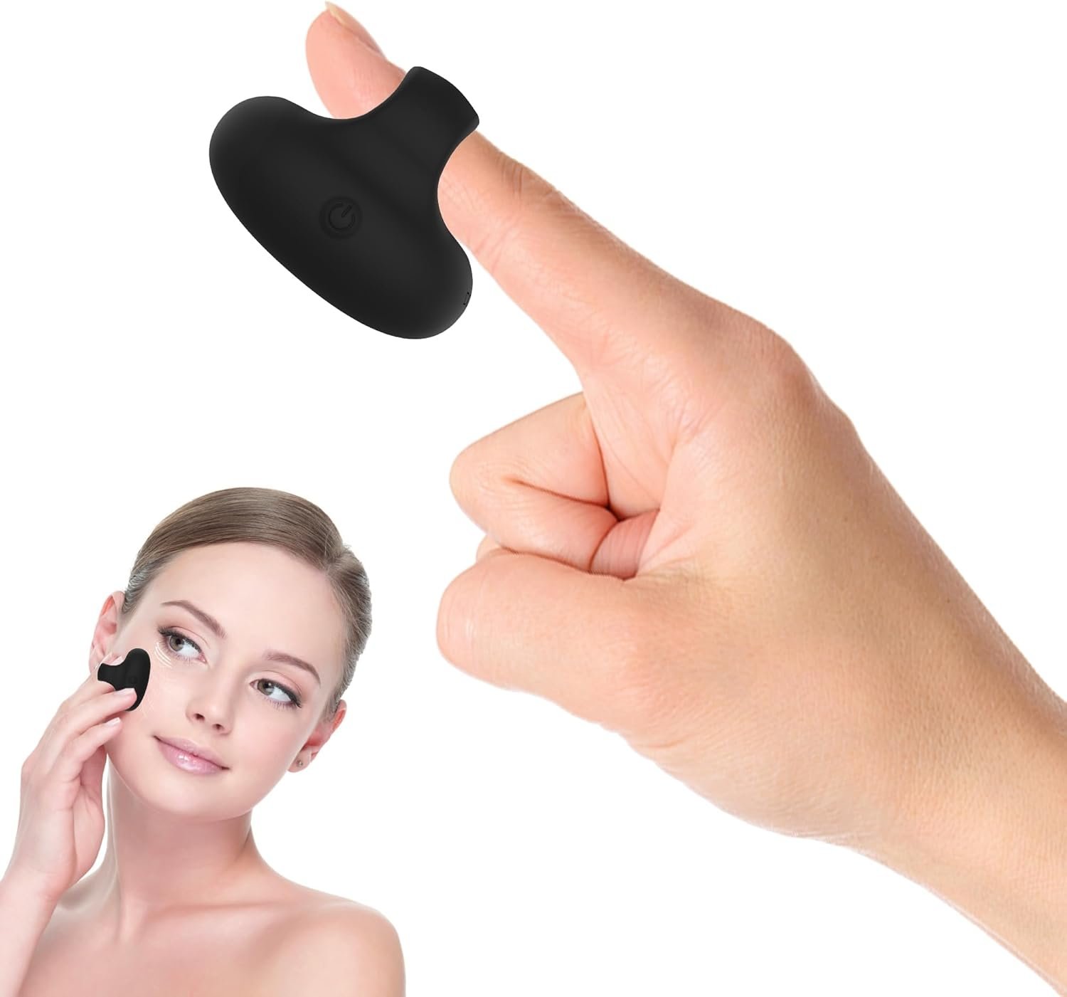 Upgrade Mini-Ring Personal Facial and Eye Massage Ball USB Rechargeable Portable Travel Pocket Massager Facial Muscles Tighten Anti-Aging Relieve Eye Dark Circles,Puffiness,Fatigue (Black)