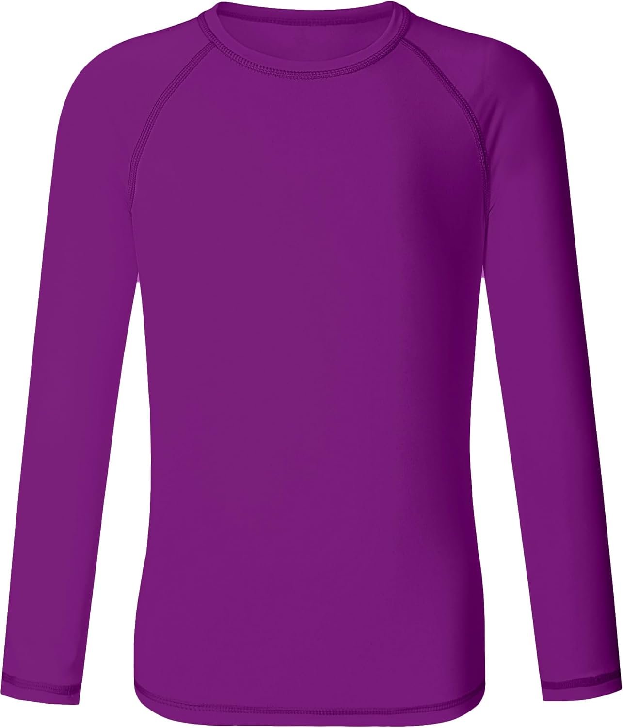 Girls UPF 50+ Rash Guard Neon Shirt Quick Dry Swim Shirts Long Sleeve UV Sun Protection Shirt for Kids Teens